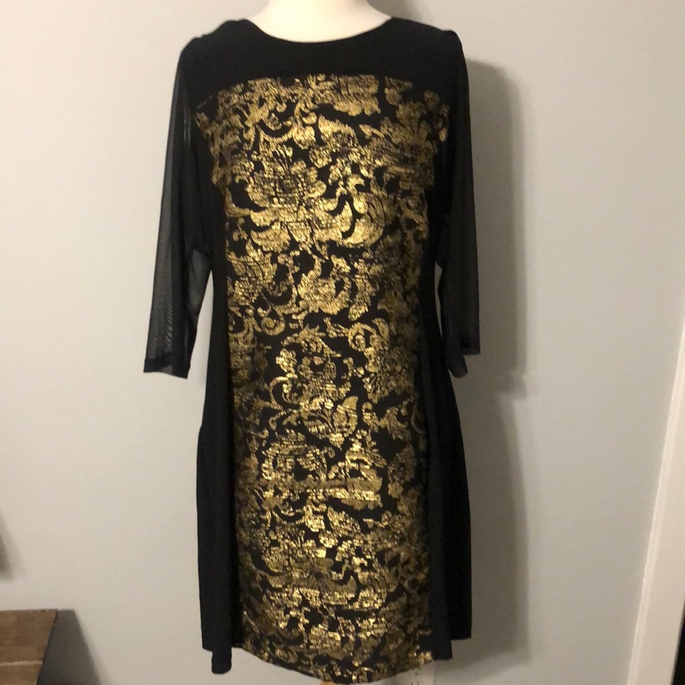 Black and gold party dress